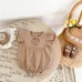 Flying sleeve cotton linen jumpsuit
