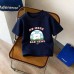 Summer New Children's Short Sleeve T-Shirt for Boys and Girls, Pure Cotton Kids Round Neck Cartoon Print Top