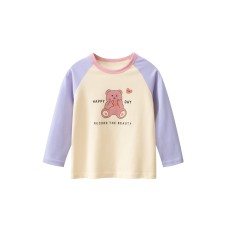 Cute Bear Cartoon Long Sleeve T-Shirt for Girls