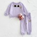 Little Bear Embroidered Long Sleeve Fake Two Piece Set