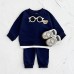 Little Bear Embroidered Long Sleeve Fake Two Piece Set