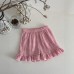 Love grid set short sleeved T-shirt+lace shorts for summer Love grid set short sleeved T-shirt+lace shorts for summer