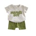 Letter printed short sleeved casual suit