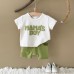 Letter printed short sleeved casual suit