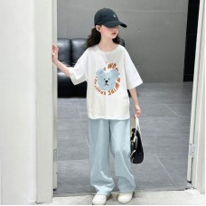 Girls' Casual Short Sleeve Top for Kids, Stylish and Trendy Mid to Large Size