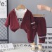 Children's casual hooded long sleeved three piece set for baby boys Children's casual hooded long sleeved three piece set for baby boys