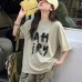 Letter short sleeved T-shirt graffiti wide leg pants two-piece set