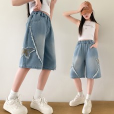 Girls' cropped pants summer thin style