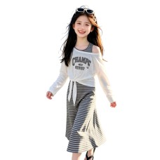 Girls' striped dress