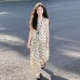 Girls' polka dot vest wide leg pants set