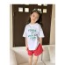 Cute Cartoon Print Short Sleeve T-Shirt for Girls