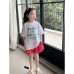 Cute Cartoon Print Short Sleeve T-Shirt for Girls