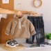 Half zip long sleeved two-piece set