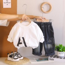 Children's hoodie long sleeved two-piece set