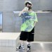 Cotton KidsShort Sleeve T-Shirt Summer New Style Children's Baby Half Sleeve Tie-Dye Round Neck Top for Middle and Older Kids Ins Cotton KidsShort Sleeve T-Shirt Summer New Style Children's Baby Half Sleeve Tie-Dye Round Neck Top for Middle and Older Kids Ins