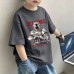 Genius Whale Boys' Short Sleeve T-Shirt, New Summer Cotton Breathable Top, Cool and Casual Pullover for Kids