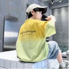 Children's Cotton Tie-Dye Short Sleeve T-Shirt Summer New Style for Middle and Large Kids, Boys' Casual Fashion Top