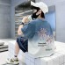 Genius Whale Boys' Short Sleeve T-Shirt New Style Mid to Large Kids Summer Cool Trendy Starry Pattern Casual Top T-Shirt