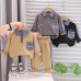 Collar long sleeved two-piece set for children in spring and autumn