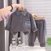 Collar long sleeved two-piece set for children in spring and autumn