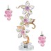 Crystal grape flower ornament