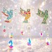 Hummingbird Crystal Sunshine Catcher Courtyard Wind Chime Mesh Leaf Pendant Hummingbird Crystal Sunshine Catcher Courtyard Wind Chime Mesh Leaf Pendant