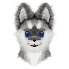 Original New Fursuit Samoyed Canine Head Single-Head Finished Product for Comic Convention Cosplay