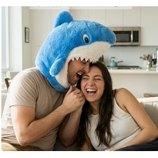 Cartoon Funny Shark Plush Headpiece for Parties, Performances, and Photo Props