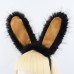 Handmade Rabbit Ear Headband, Fluffy Animal Ears Hair Accessory for Cosplay, Convention, Live Streaming Props