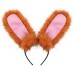Handmade Rabbit Ear Headband, Fluffy Animal Ears Hair Accessory for Cosplay, Convention, Live Streaming Props