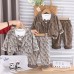 Children's Spring and Autumn Letter Suit Long Sleeve Three Piece Set