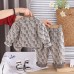 Children's Spring and Autumn Letter Suit Long Sleeve Three Piece Set