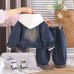 Cowboy long sleeved three piece set for infants and children Cowboy long sleeved three piece set for infants and children