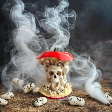 Halloween Resin Skull Apple Mini Statue Home Desktop Decoration Craft Ornament