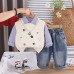 Cat sweater vest three piece set for spring and autumn