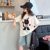 Cute Cartoon Short Sleeve T-Shirt for Girls, Loose Fit, Casual Top