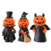 Halloween Mini Pumpkin Devil Gentleman Figurine Set Home Party Desk Resin Craft DecorationSet of Three