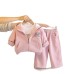 Casual hooded long sleeved three piece set baby clothes Casual hooded long sleeved three piece set baby clothes