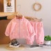 Full printed butterfly long sleeved two-piece children's clothing set