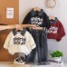 Collar letter long sleeved two-piece spring and autumn children's clothing set Collar letter long sleeved two-piece spring and autumn children's clothing set
