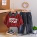 Collar letter long sleeved two-piece spring and autumn children's clothing set Collar letter long sleeved two-piece spring and autumn children's clothing set