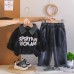 Collar letter long sleeved two-piece spring and autumn children's clothing set Collar letter long sleeved two-piece spring and autumn children's clothing set