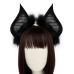 Halloween Dark Bat Animal Ears Headband Fake Hair Accessory for Cosplay Performance, Live Streaming Costume, Devil Themed Decoration