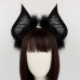 Halloween Dark Bat Animal Ears Headband Fake Hair Accessory for Cosplay Performance, Live Streaming Costume, Devil Themed Decoration