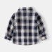 fitted plaid long-sleeve shirt for boys, button-down collar, children's dress shirt