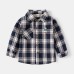 fitted plaid long-sleeve shirt for boys, button-down collar, children's dress shirt