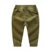 Casual Cotton Solid Color Long Pants for Boys Mid-Waist Comfortable Trousers