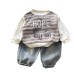 Male baby casual hoodie two-piece set children's clothing