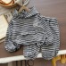 Hooded striped two-piece baby clothing set