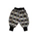 Double layered cotton linen checkered wide leg pants